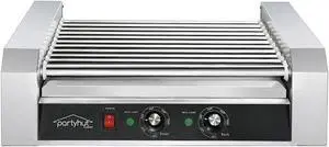 PartyHut Commercial Hotdog Machine 11 Roller and 30 Hot Dog Grill Cooker Warmer