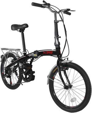 Xspec 20" 7 Speed Folding Compact City Commuter Bike, Black