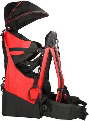 ClevrPlus Deluxe Outdoor Child Backpack Baby Carrier Light Outdoor Hiking, Red