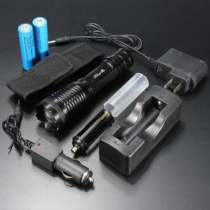 UltraFire 1800LM CREE XML T6 LED Zoomable Flashlight Torch Lamp 18650 Battery + AC Car Charger Set