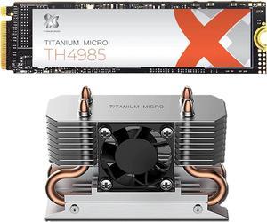 Titanium Micro TH4985 2TB PCIe NVME 4.0 Gen 4 M.2 2280 Internal SSD With Nitro Pro M.2 NVMe Cooler Heatsink with 30mm Fan