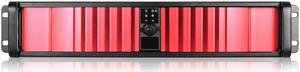 iStarUSA D-200SEA-RD-HDD2535 2U Compact Stylish Rackmount Chassis with Red SEA Bezel and internal 2.5" to 3.5" HDD/SSD Converter