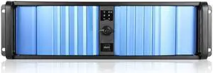 iStarUSA D-300SEA-BL-HDD2535 3U Compact Stylish Rackmount Chassis with Blue SEA Bezel with internal 2.5" to 3.5" HDD/SSD Converter