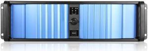 iStarUSA D-300SEA-BL-T7SA 3U Compact Stylish Rackmount Chassis with Blue SEA Bezel and Rugged 5.25" to 3.5" SATA SAS 6 Gbps HDD Hot-swap Rack