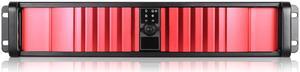 iStarUSA D-200SEA-RD-RAIL24 2U Compact Stylish Rackmount Chassis with Red SEA Bezel and 20" Sliding Rail Kit