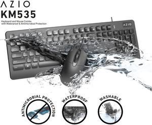 AZIO KM535 Antimicrobial Keyboard Mouse Combo