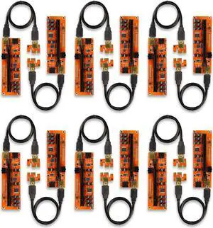 AAAwave PCIE Riser VER 011 Pro 1x to 16x Graphic Extension for GPU Mining USB Riser Powered Adapter Card, 60cm USB 3.0 Cable, 10 Solid Capacitors, 2x 6PIN - Pack of 12 AAAwave PCIE Riser VER 011 Pro 1x to 16x Graphic Extension for GPU Mining USB Riser Powered Adapter Card, 60cm USB 3.0 Cable, 10 Solid Capacitors, 2x 6PIN - Pack of 12