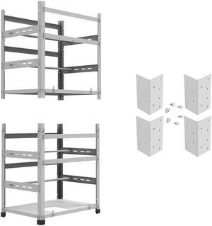 AAAwave The Sluice V.2 12 GPU Mining Rig Frame X2 and 4 pcs of stacking brackets (White)