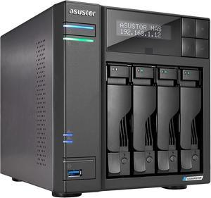 Asustor Lockerstor 4 Gen2 AS6704T - 4 Bay NAS, Quad-Core 2.0 GHz CPU, 4 M.2 NVMe Slots, Dual 2.5GbE, Upgradable to 10GbE, 4GB DDR4 RAM, Network Attached Storage (Diskless)