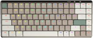 Azio CSG20404 Cascade Low Profile/Slim Wireless Backlit Mechanical Keyboard, Bronze Base, Milk Tea KC - Forest Dark