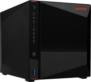 Asustor AS5404T 4 Bay NAS Storage QuadCore 20GHz CPU 4xM2 NVMe SSD Slots 2x25GbE Ports 4GB DDR4 RAM Gaming Network Attached Storage Home Personal Cloud Storage Diskless