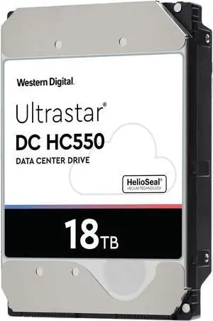 WD Ultrastar DC HC550 18TB Hard Drive 3.5" Internal 512MB SATA 7200 RPM 512E SE NP3 DC HC550 0F38459 (WUH721818ALE6L4)