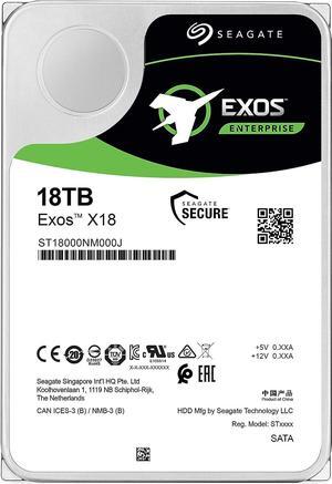 Seagate 18TB Exos X18 7200 RPM SATA 6Gb/s 256MB Cache 3.5-Inch Enterprise Hard Drive HDD (ST18000NM000J)