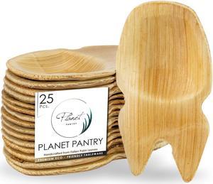 Planet Pantry Disposable Palm Leaf Mini Spork (25 pcs) Wooden Bamboo-Like Paper and Plastic Alternative Eco-Friendly for Food, Party, Buffet