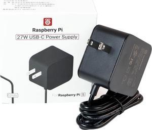 Raspberry Pi SC1158 Power Adapter Pi5 Official Original 27W Power PD Adapter USB-C 5.1V5A Type-C Interface (Black)