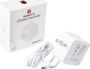 Raspberry Pi SC1153 Power Adapter Pi5 Official Original 27W Power PD Adapter USB-C 5.1V5A Type-C Interface (White)