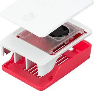 Raspberry Pi SC1159 Active Cooling PWM Fan Protection, Inbuilt fan case, Red-White