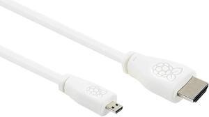 Raspberry Pi T7689AX Micro HDMI to HDMI HD Video Cable Applicable Computer Support Transmission 1M White