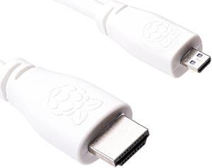 Raspberry Pi T7690AX Micro-HDMI to HDMI Cable Long 2M - White