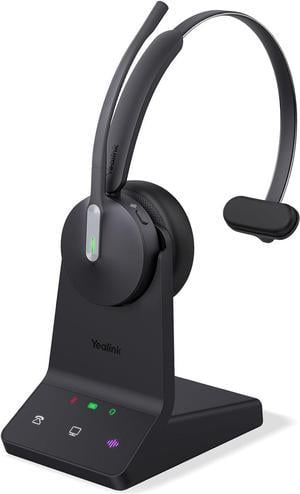 Yealink 1208672 WH64 Mono UC Wireless Headset, DECT&Bluetooth, Phone Headset, 26h Talking, Office Work, Cell Phone Headset