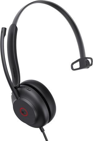Yealink 1308165 UH35 Mono Teams  USB Headset with Mic & Noise Cancelling, Home Office Online Meeting Call Center, USB-C/A