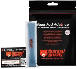 Thermal Grizzly TG-MP-A-120-20-10-4 Minus Pad Advance 120x20x1.0mm, Non-Conductive, High Thermal Conductivity & Compressibility for SSDs, GPUs & Electronics  4-Pack