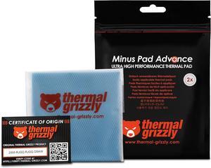 Thermal Grizzly TG-MP-A-100-100-15-2 Minus Pad Advance 2-Pack Thermal Interface Pad,100x100x1.5mm for SSDs,GPUs&Electronics