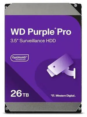WD WD260PURP 26TB WD Purple Pro Surveillance Internal Hard Drive HDD - SATA 6 Gb/s, 512 MB Cache, 3.5"