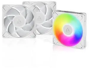 Arctic ACFAN00321A P14 Pro A-RGB 140 mm PWM Fan with Y-Cable Splitte,400-2500 RPM, Fluid Dynamic Bearing - 3 Pack - White