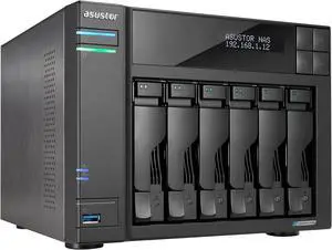 Asustor AS6706T v2 Lockerstor 6 Gen2+ 6 Bay NAS, Quad-Core 2.0GHz CPU, 2x5GbE ,8GB RAM DDR4, 4x M.2 SSD Slots (Diskless)