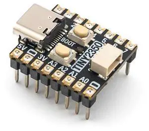 Pimoroni PIM766 Tiny 2350 4MB Headered postage stamp sized RP2350 development board with a USB-C connection Pimoroni PIM766 Tiny 2350 4MB Headered postage stamp sized RP2350 development board with a USB-C connection