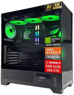 Hachiman PC Tora Gaming PC, AMD Ryzen 7 7800X3D, GeForce RTX 5070 12GB, 32GB DDR5 6400MHz RGB, 2TB Gen4 NVMe SSD, Wi-Fi 6, Windows 11 Home, Desktop Computer Hachiman PC Tora Gaming PC, AMD Ryzen 7 7800X3D, GeForce RTX 5070 12GB, 32GB DDR5 6400MHz RGB, 2TB Gen4 NVMe SSD, Wi-Fi 6, Windows 11 Home, Desktop Computer