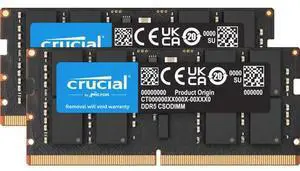 Crucial 32GB Kit (16GBx2) DDR5-6400 CSODIMM Memory Kit CT2K16G64C52CS5 Crucial 32GB Kit (16GBx2) DDR5-6400 CSODIMM Memory Kit CT2K16G64C52CS5