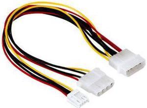 Kentek 8 Inch 8" 4 Pin Molex 5.25 Male To 4 Pin 3.5 Floppy Drive FDD Female & 4 Pin Molex 5.25 Female Y-Splitter M/F IDE DC Internal Computer PC Power Cable Adapter Cord