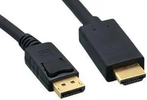 Kentek 15 Feet FT DisplayPort Display Port to HDMI male to male M/M cable cord 28 AWG black DP with latche 1080P PC Mac HDTV Monitor