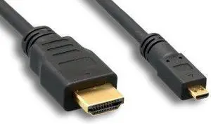 Kentek 1 Feet FT Micro HDMI to HMDI Cable Male to Male M/M 34 AWG Gold-Plated Connector Cord HDTV Smart Cell Phone Digital Camera Mobil Device 1080p Type A to D