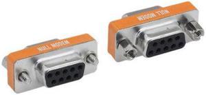 Kentek Mini DB9 Female to Female F/F Serial/AT Null Modem Mini Adapter Gender Changer Coupler RS-232 Crossover Data Transfer