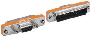Kentek Mini DB25 Male to DB9 Female, Male to Female M/F Serial AT Modem Mini Adapter Gender Changer Coupler RS-232