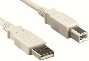 Kentek 10 Feet FT USB 2.0 Type A to B Cable 28 AWG Male High Speed M/M Cord Data Transfer Sync Charge Power For HDD Scanner Printer Modem Camera Beige