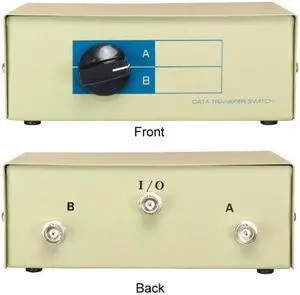 Kentek BNC 2 Way Manual Data Switch Box Female I/O AB Port for Coaxial BNC interface Video Display Monitors