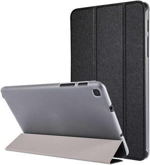 AMZER 3-Fold Silk Texture Flip Case with Holder For Samsung Galaxy Tab A 8 2019 SM-P200/ Samsung Galaxy Tab A 8 2019 SM-P205 - Black
