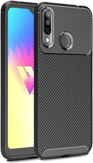 AMZER Rugged Armor Carbon Fiber Design ShockProof TPU for LG W30 - Black
