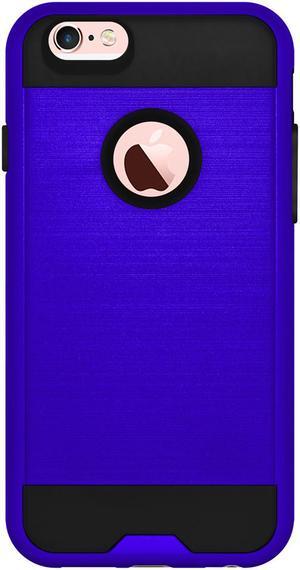 iPhone 6 6S Case Cover Amzer Metto Hybrid Dual Layer Aluminium Back Protective Case Cover - Blue/ Black
