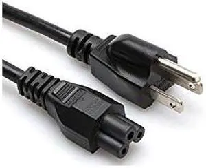 Grandmax 15 FT  3-Prong Grounded Notebook AC Power Cord, NEMA 1-15P to IEC320 C5, 10A/125V, SJT, UL/CSA, Black