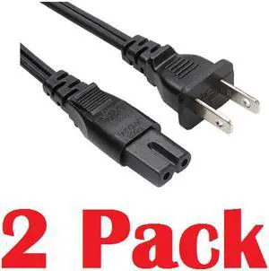 Grandmax 25 FT [2 Pack] C7 Polarized Notebook Power Cord, NEMA 1-15P(Polarized) to IEC 60320, 10A/125V, SPT-2, UL/CSA,Black