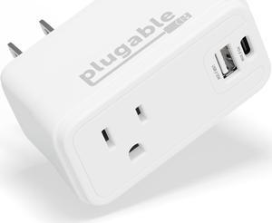 Plugable Wall Outlet Extender with 1x USB-C and 1x USB, 32W USB C Charger Block, USBC Fast Charger for iPhone 13/14, Travel, Home, Office, Cruise Ship