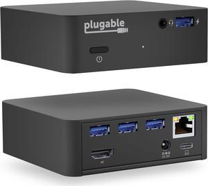 Plugable USB C Dock with 85W Charging Compatible with Thunderbolt 3 and USB-C MacBooks and Select Windows Laptops (HDMI up to 4K@30Hz, Ethernet, 4X USB 3.0 Ports, USB-C PD, includes VESA Mount)