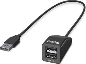 Plugable 2in1 USB Splitter with Dual USB 20 Ports Compatible with Windows Linux macOS Chrome OS USB Multiport Hub for Laptops