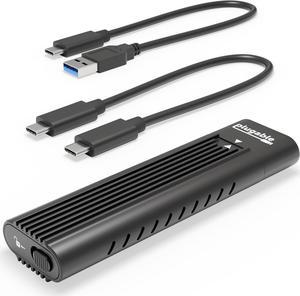 Plugable USB C to M.2 NVMe Tool-free Driverless Enclosure, USB C and Thunderbolt 3, Up to USB 3.1 Gen 2 Speeds (10Gbps). Includes USB-C and USB 3.0 Cables (Supports M.2 NVMe SSDs 2280 2260 2242)