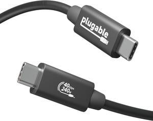 Plugable USB4 Cable with 240W Charging, 3.3 Feet (1M), USB-IF Certified, 1x 8K Display, 40 Gbps, Compatible with USB 4, Thunderbolt 4, Thunderbolt 3, USB-C